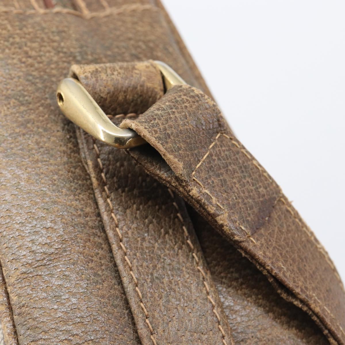 GUCCI GG Supreme Shoulder Bag PVC Beige Gold Auth ep16085