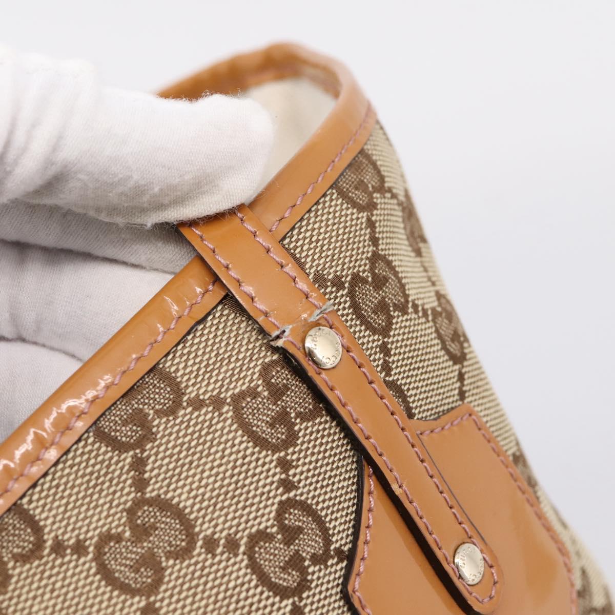 GUCCI GG Canvas Tote Bag Beige Gold 211970 Auth ep16087