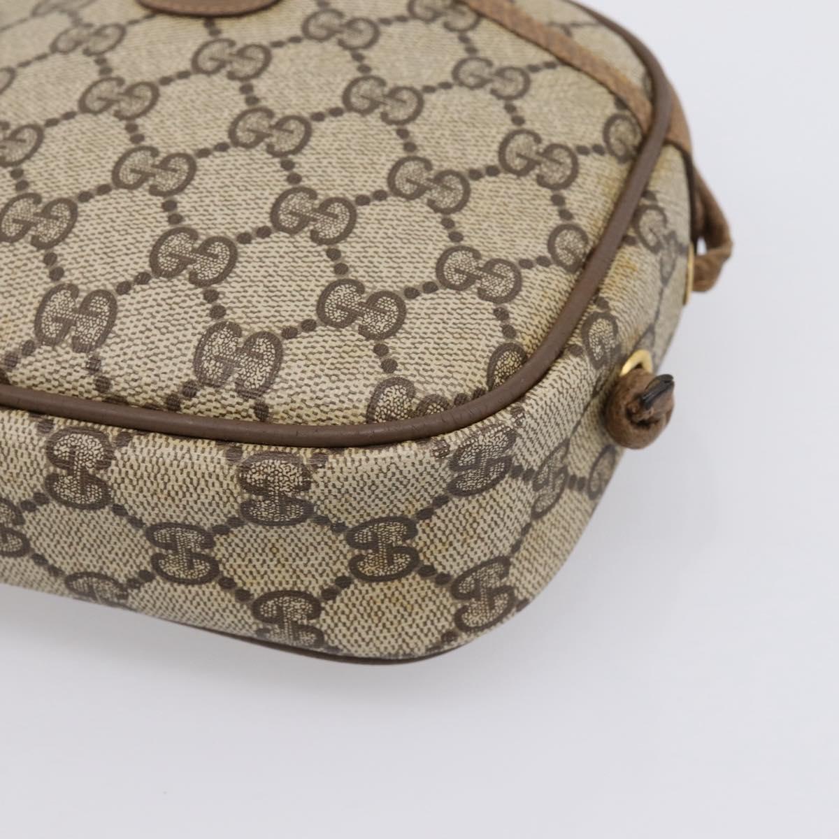 GUCCI GG Supreme Shoulder Bag PVC Beige Gold 116 02 606 Auth ep16088