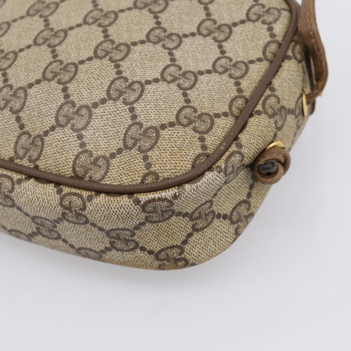 GUCCI GG Supreme Shoulder Bag PVC Beige Gold 116 02 606 Auth ep16088