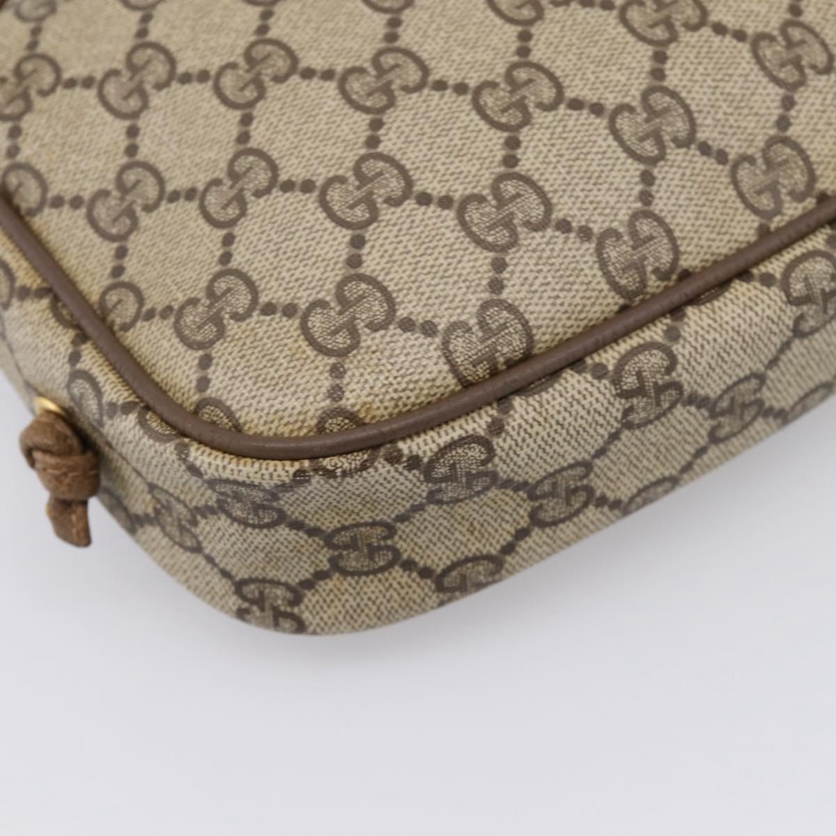 GUCCI GG Supreme Shoulder Bag PVC Beige Gold 116 02 606 Auth ep16088