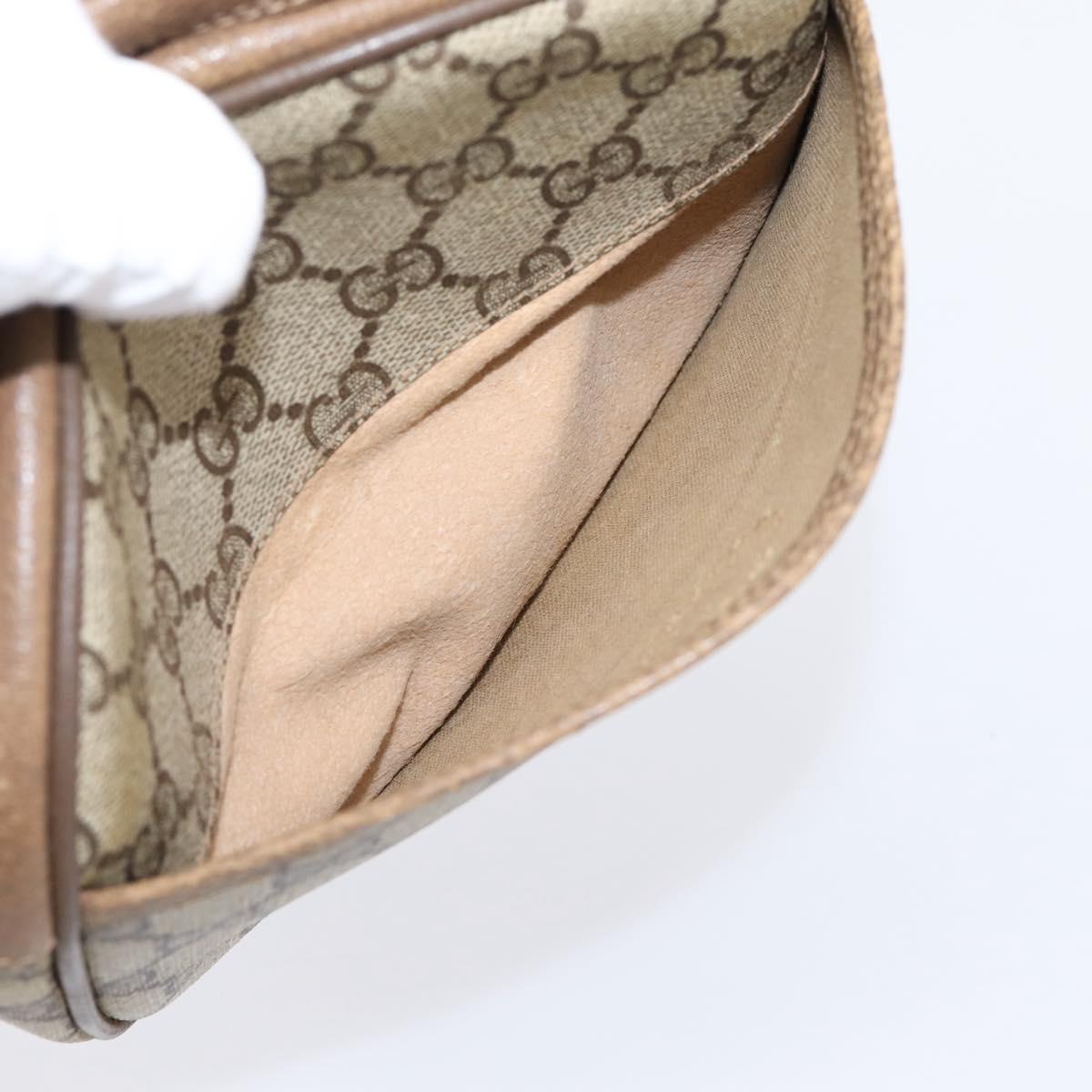 GUCCI GG Supreme Shoulder Bag PVC Beige Gold 116 02 606 Auth ep16088