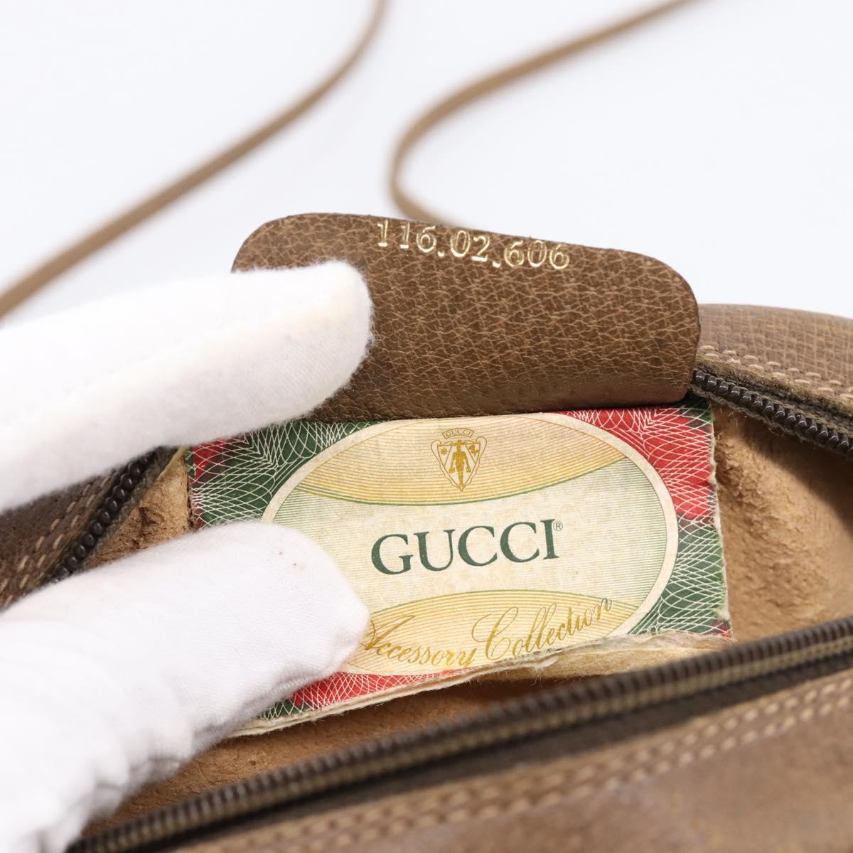 GUCCI GG Supreme Shoulder Bag PVC Beige Gold 116 02 606 Auth ep16088