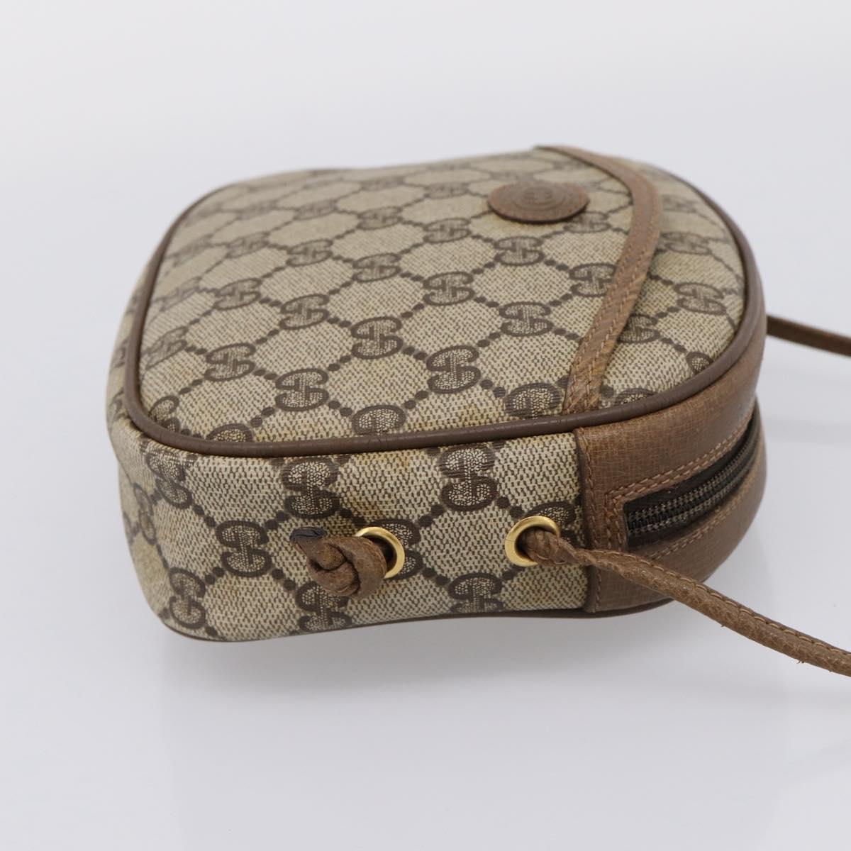 GUCCI GG Supreme Shoulder Bag PVC Beige Gold 116 02 606 Auth ep16088