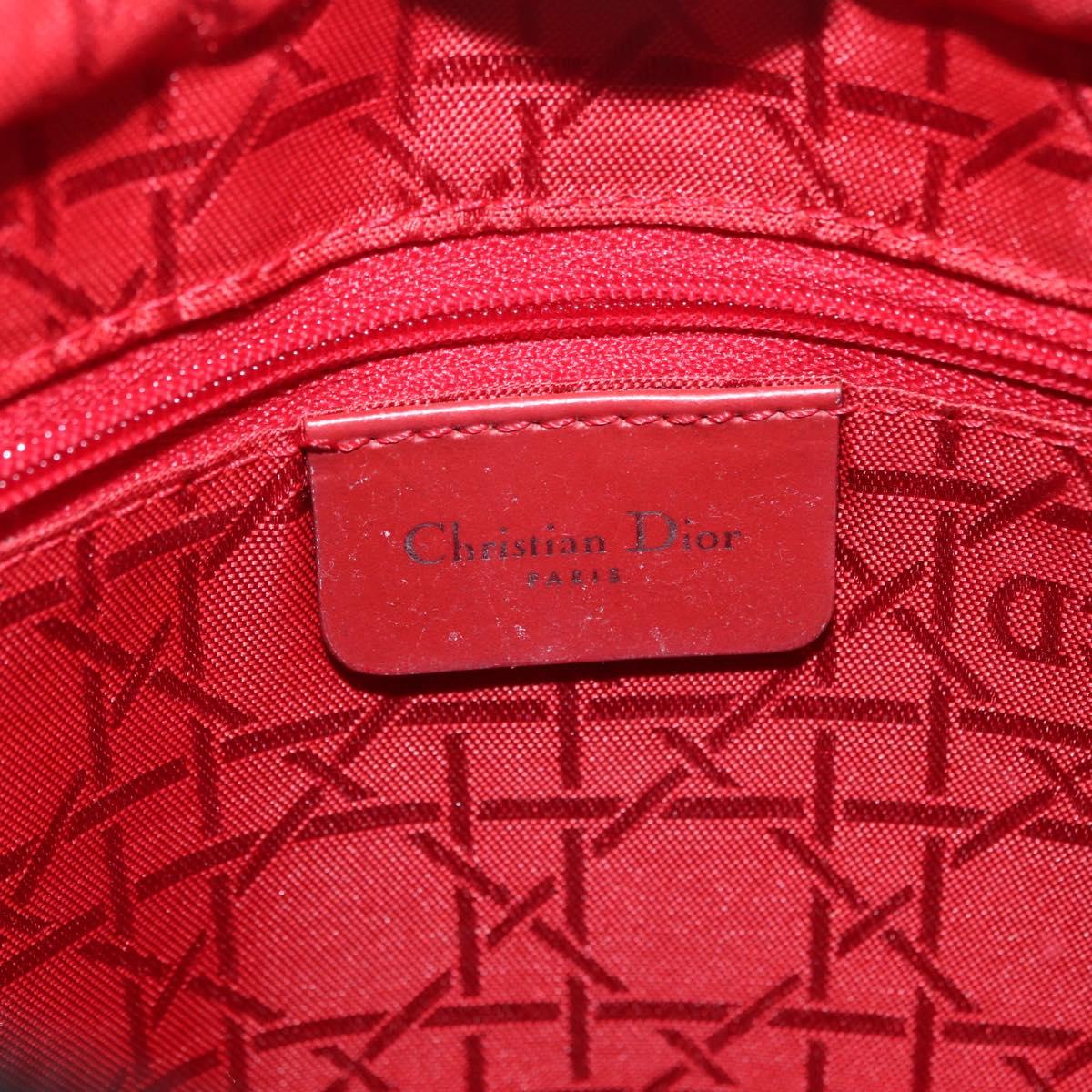 Christian Dior Lady Dior Canage Hand Bag Nylon Black Silver Auth ep16089A
