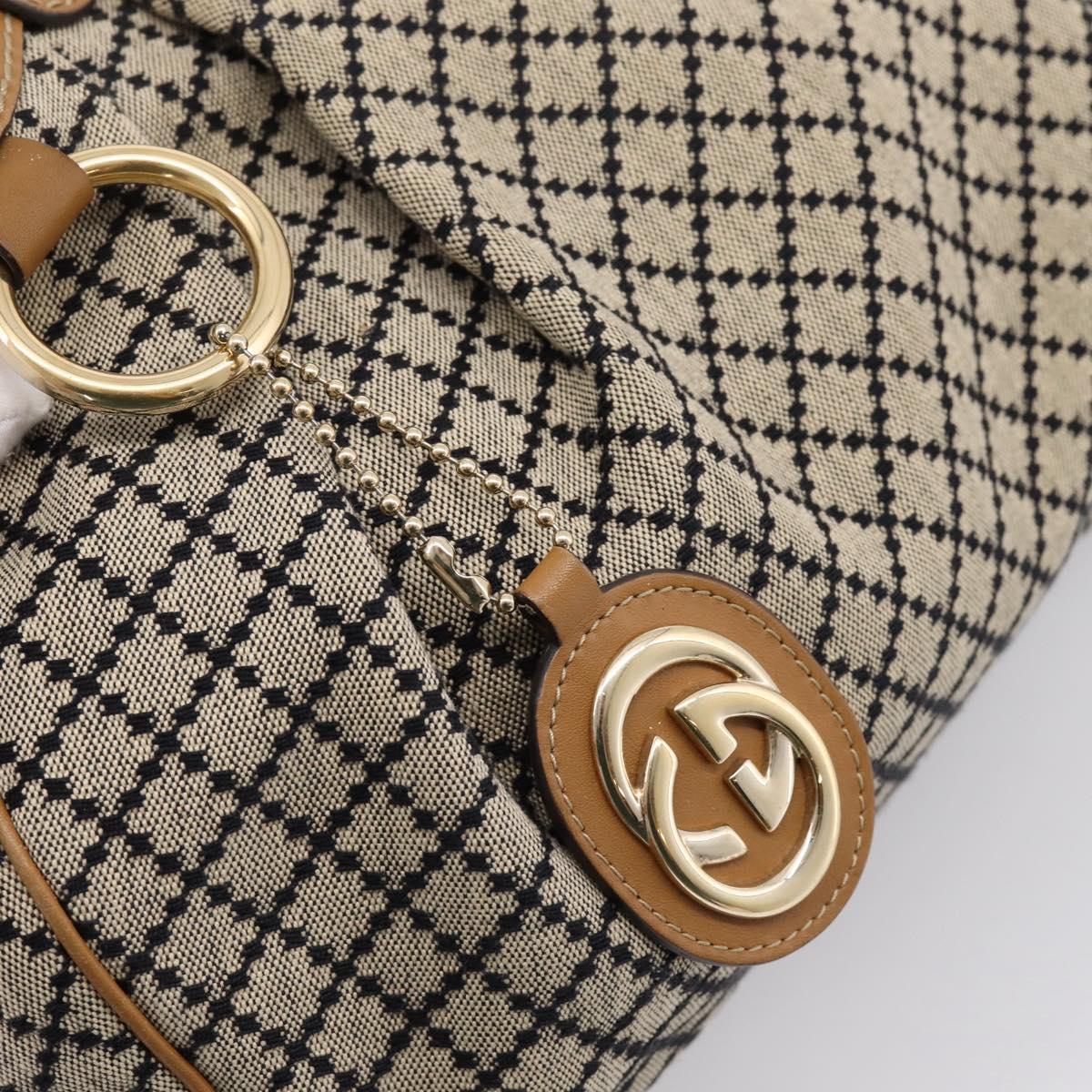 GUCCI Diamante Sukey Hand Bag Canvas Beige Gold 211944 Auth ep16091