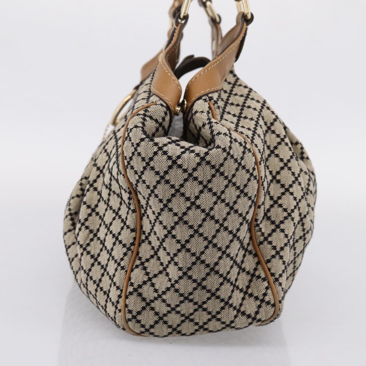 GUCCI Diamante Sukey Hand Bag Canvas Beige Gold 211944 Auth ep16091