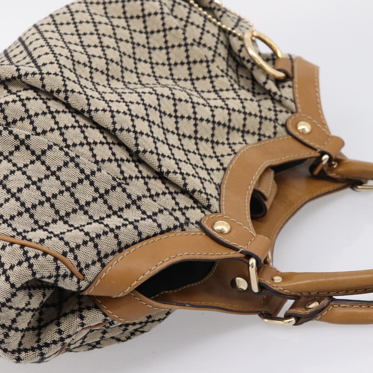 GUCCI Diamante Sukey Hand Bag Canvas Beige Gold 211944 Auth ep16091
