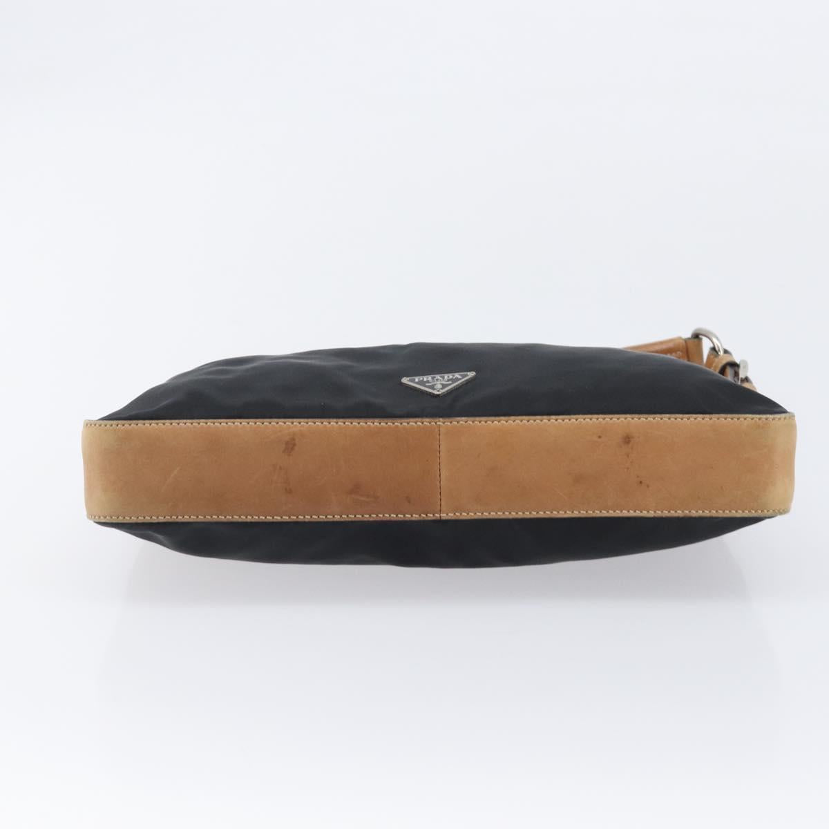 PRADA Hand Bag Nylon Black Silver Auth ep16093