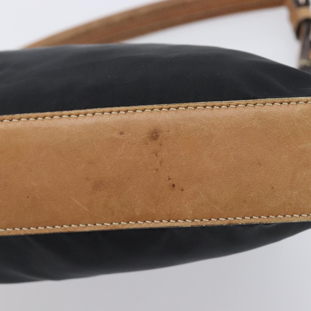PRADA Hand Bag Nylon Black Silver Auth ep16093