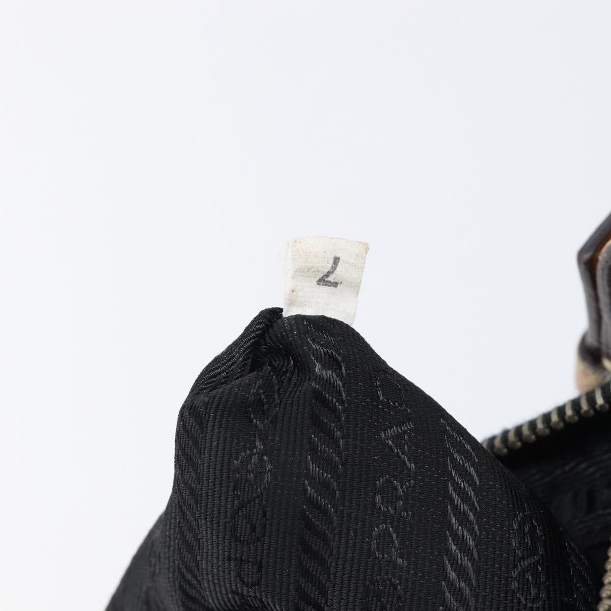 PRADA Hand Bag Nylon Black Silver Auth ep16093