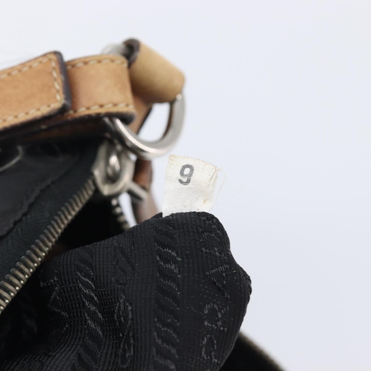 PRADA Hand Bag Nylon Black Silver Auth ep16093