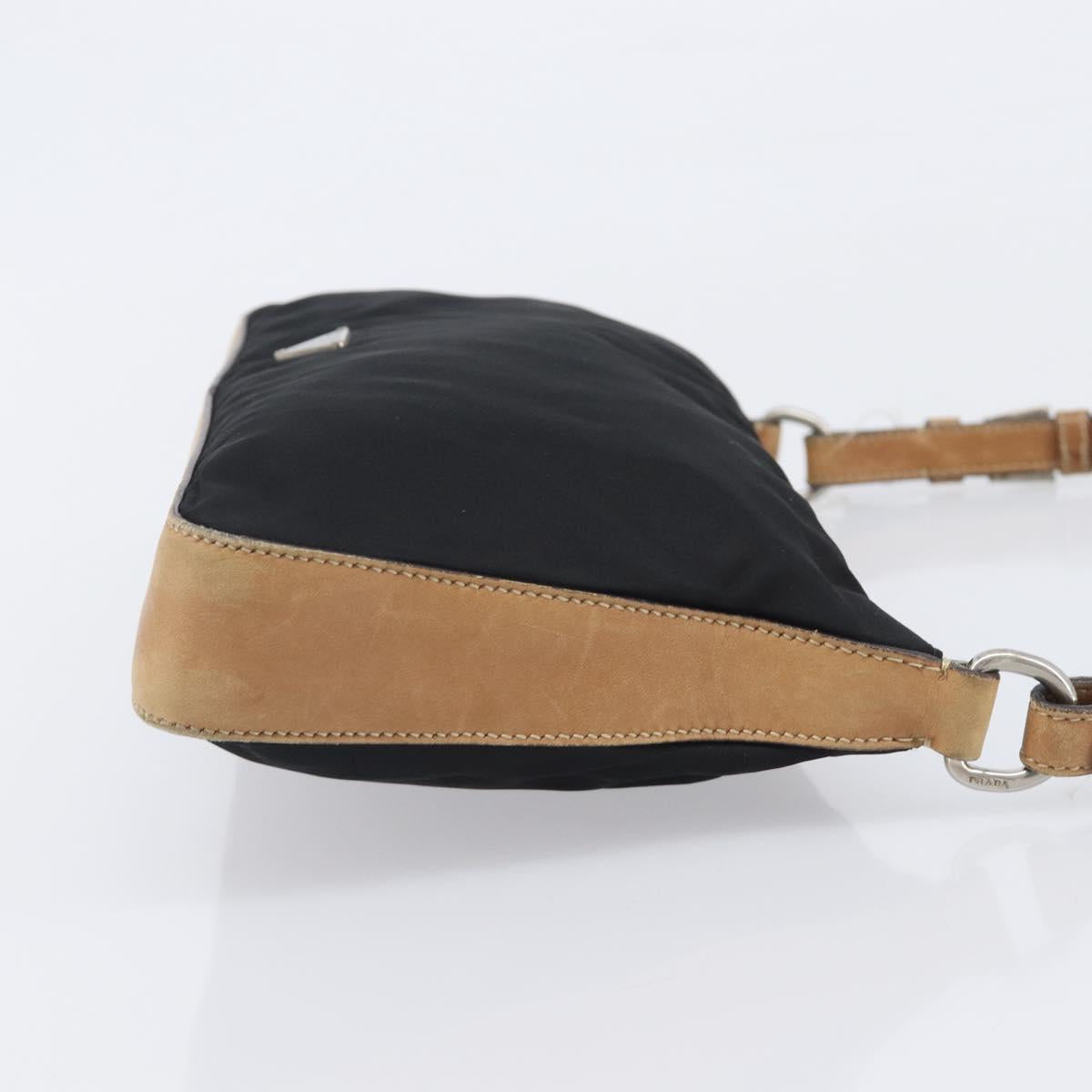 PRADA Hand Bag Nylon Black Silver Auth ep16093