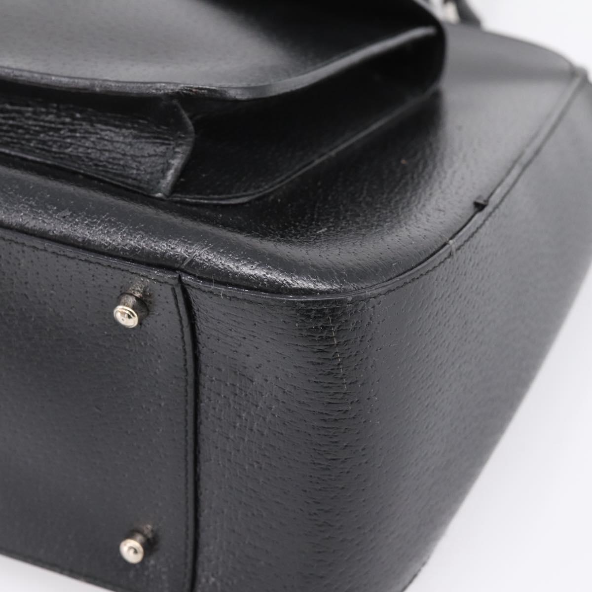GUCCI Hand Bag Leather 2way Black Silver 000 2058 0307 5 Auth ep16094