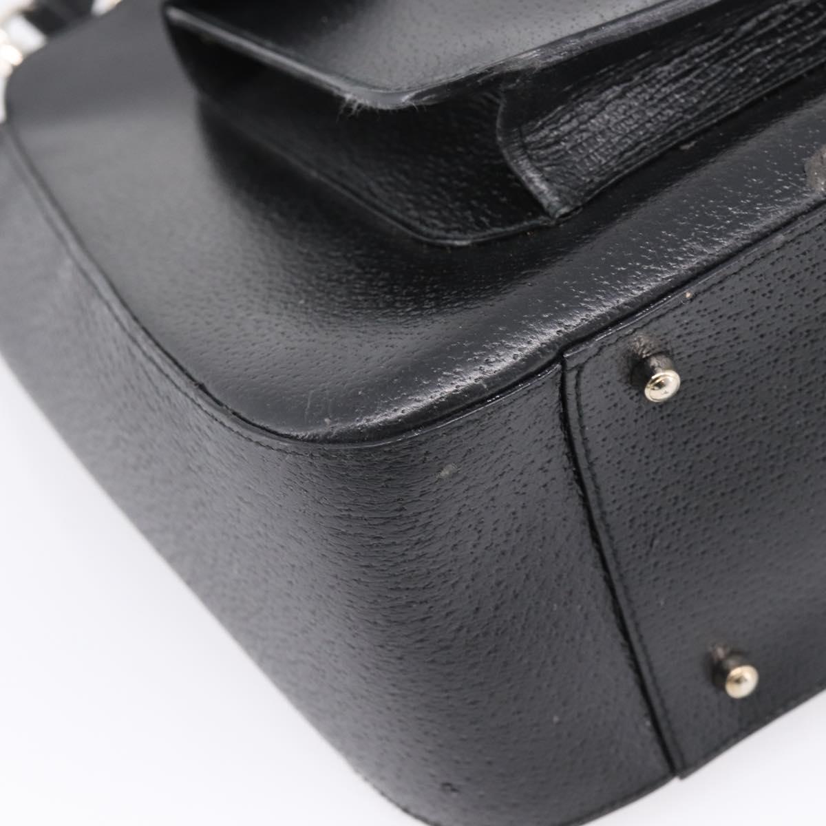 GUCCI Hand Bag Leather 2way Black Silver 000 2058 0307 5 Auth ep16094