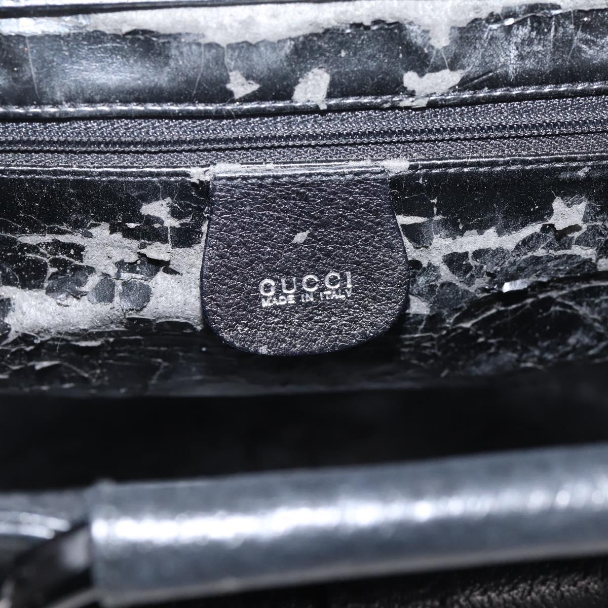 GUCCI Hand Bag Leather 2way Black Silver 000 2058 0307 5 Auth ep16094
