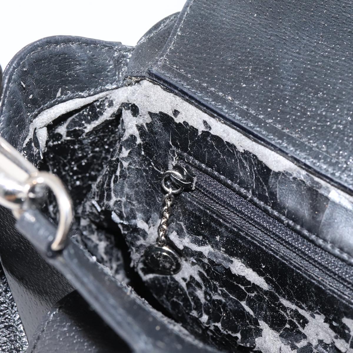 GUCCI Hand Bag Leather 2way Black Silver 000 2058 0307 5 Auth ep16094