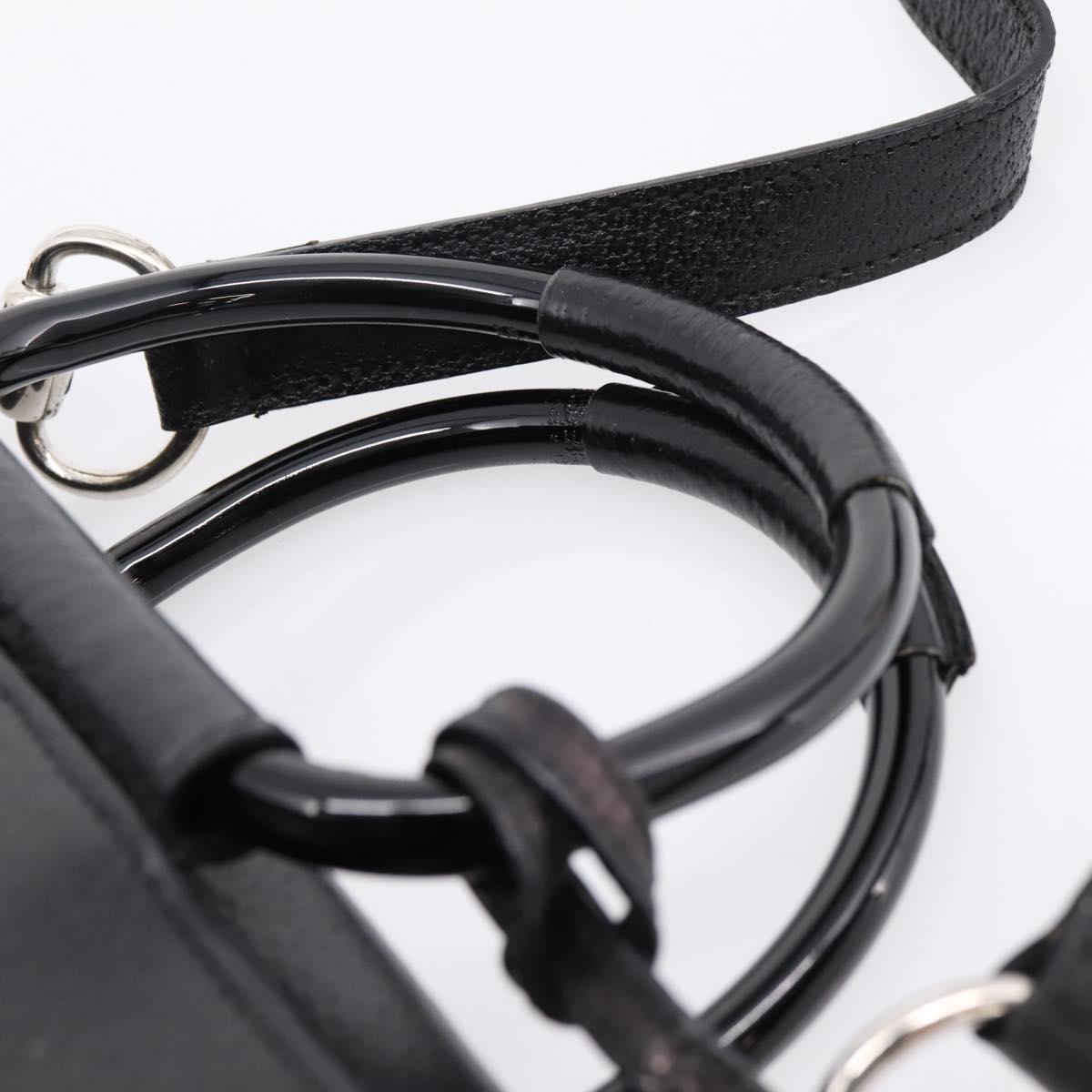 GUCCI Hand Bag Leather 2way Black Silver 000 2058 0307 5 Auth ep16094