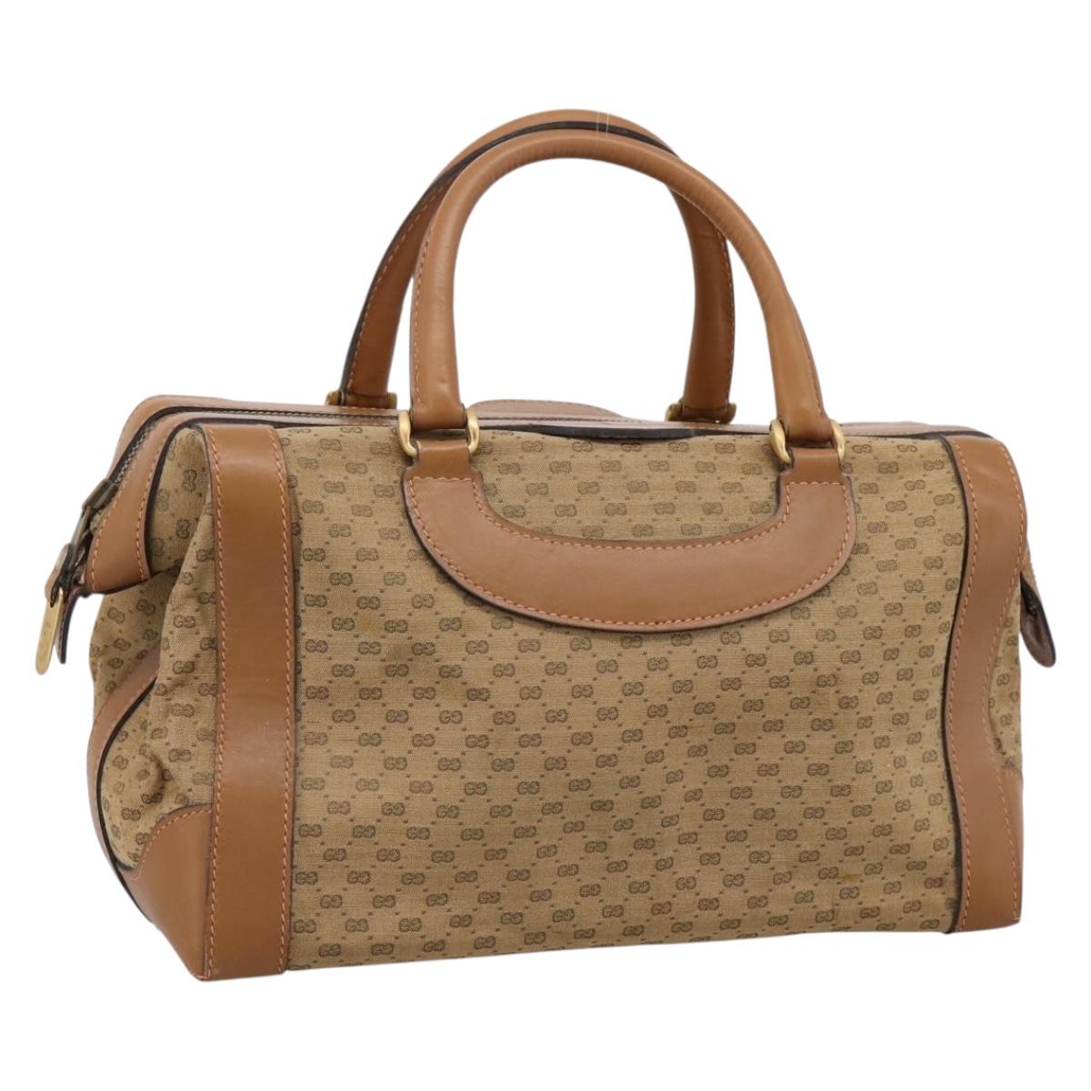 GUCCI Micro GG Supreme Hand Bag Beige Gold Auth ep16098