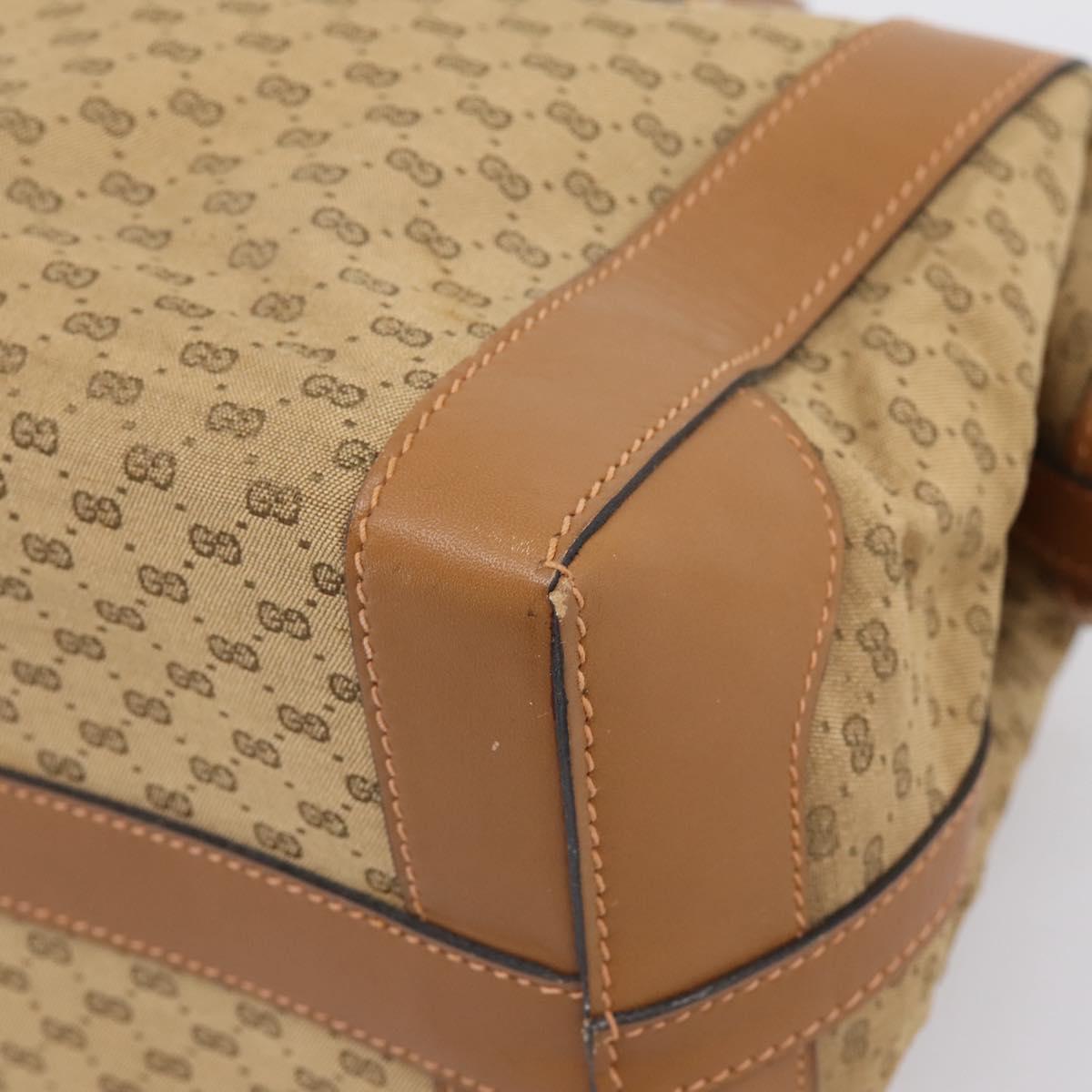 GUCCI Micro GG Supreme Hand Bag Beige Gold Auth ep16098
