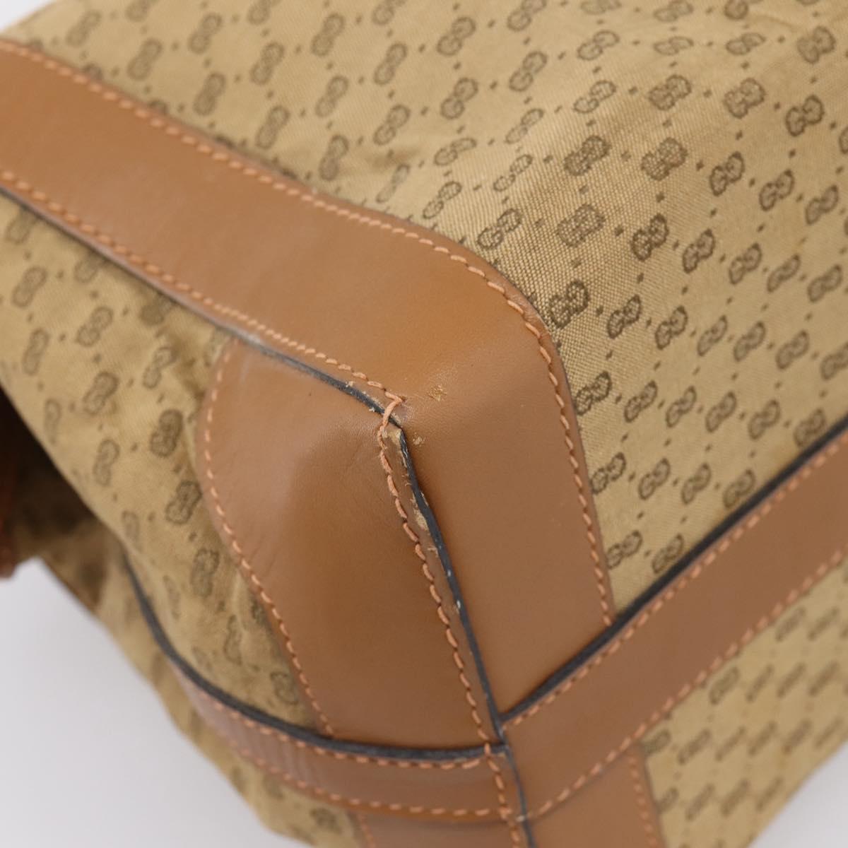 GUCCI Micro GG Supreme Hand Bag Beige Gold Auth ep16098