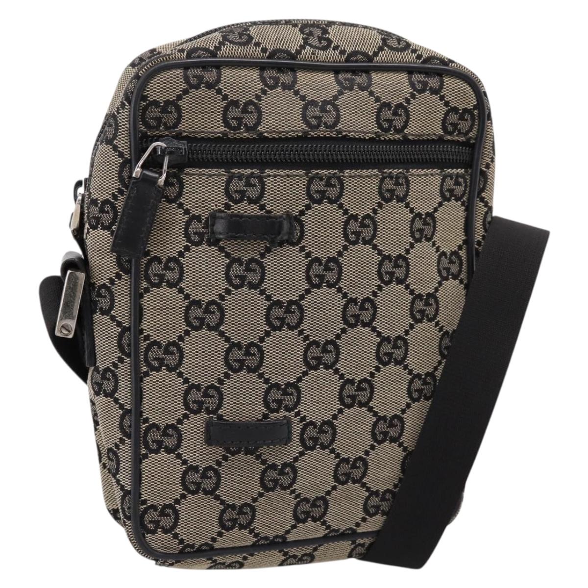 GUCCI GG Canvas Shoulder Bag Beige Silver 018 1619 Auth ep16101