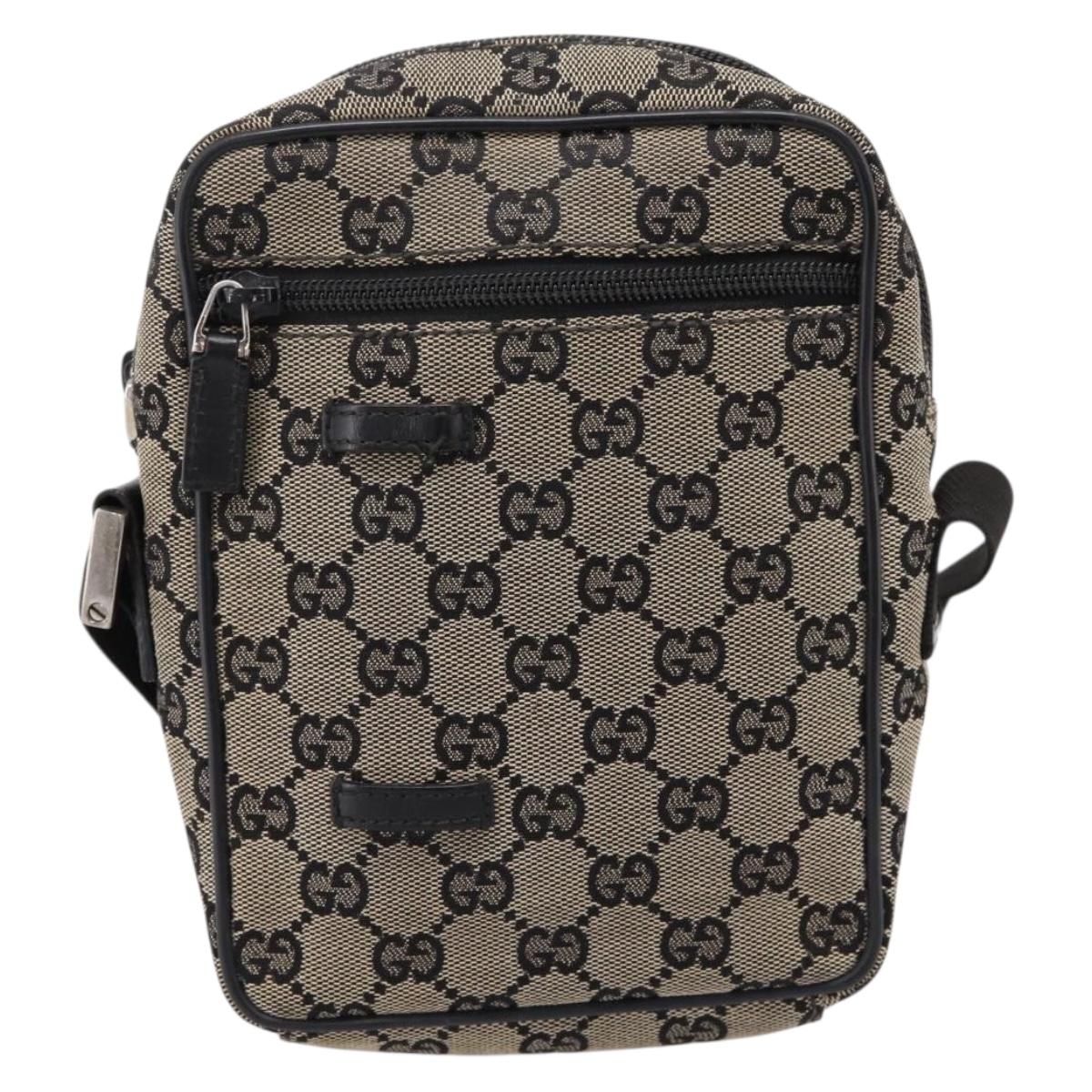 GUCCI GG Canvas Shoulder Bag Beige Silver 018 1619 Auth ep16101