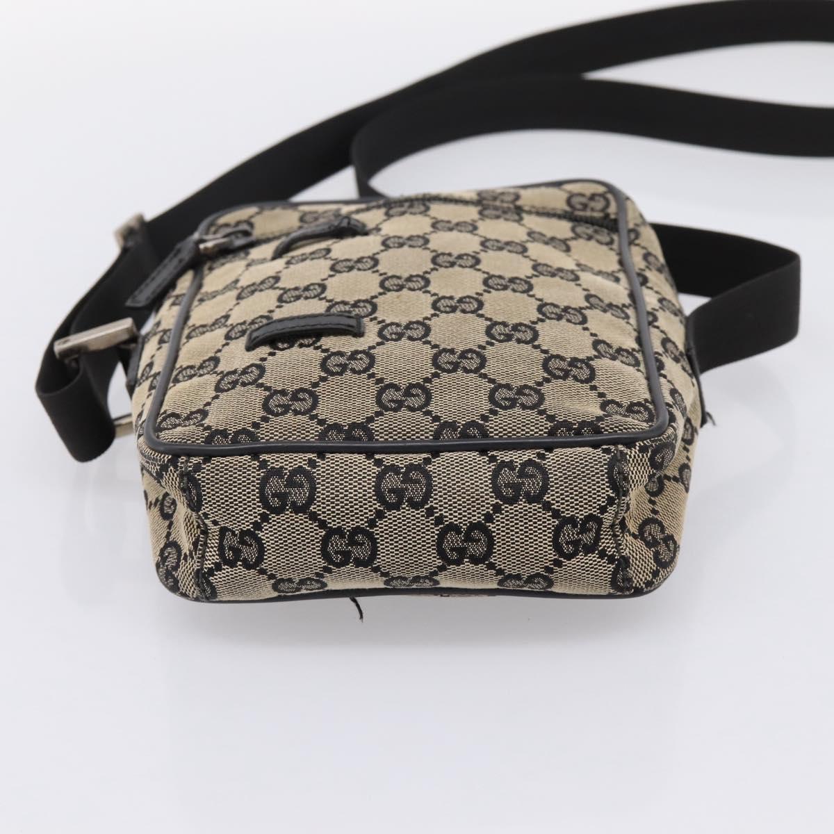 GUCCI GG Canvas Shoulder Bag Beige Silver 018 1619 Auth ep16101
