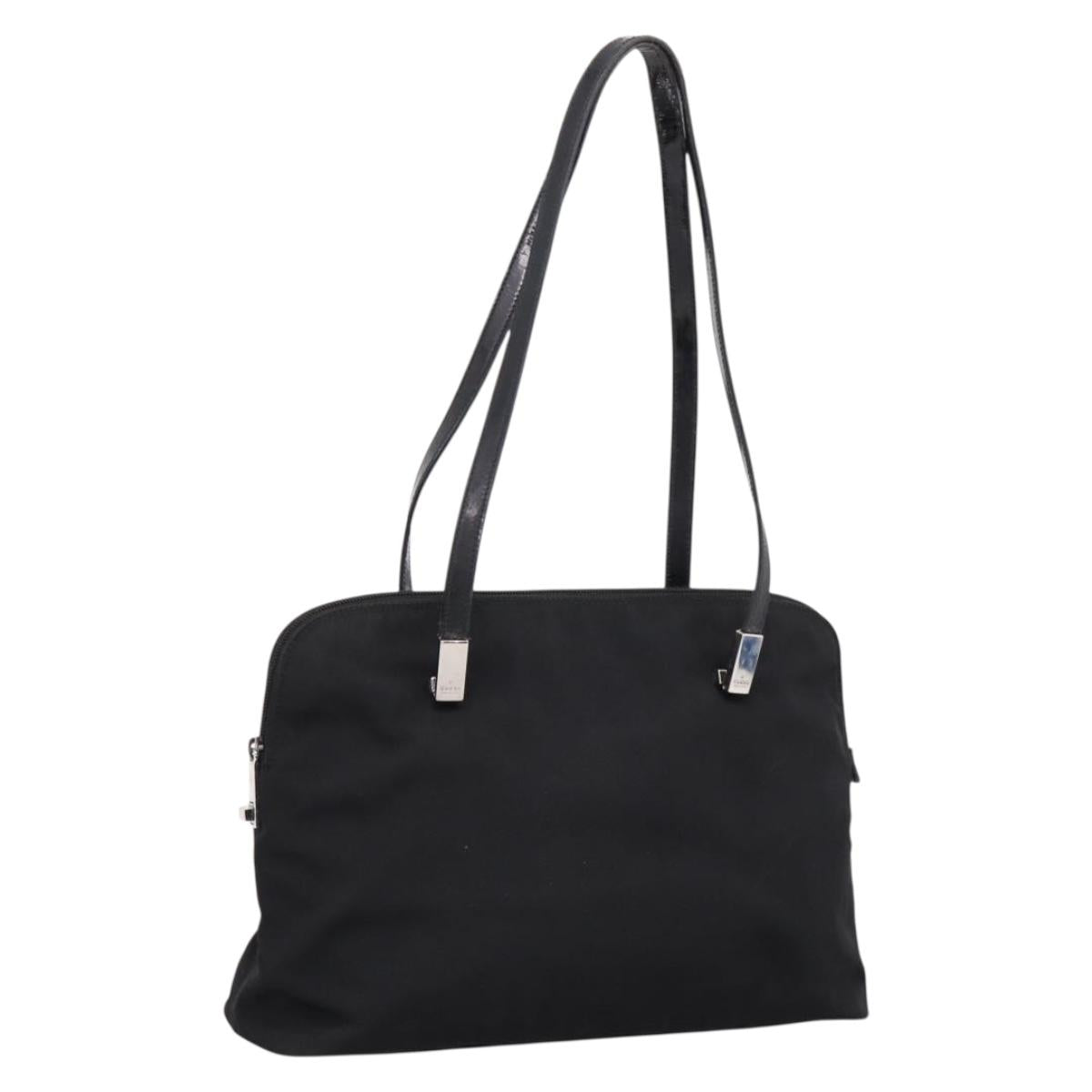 GUCCI Shoulder Bag Nylon Black Silver 002 1038 Auth ep16102