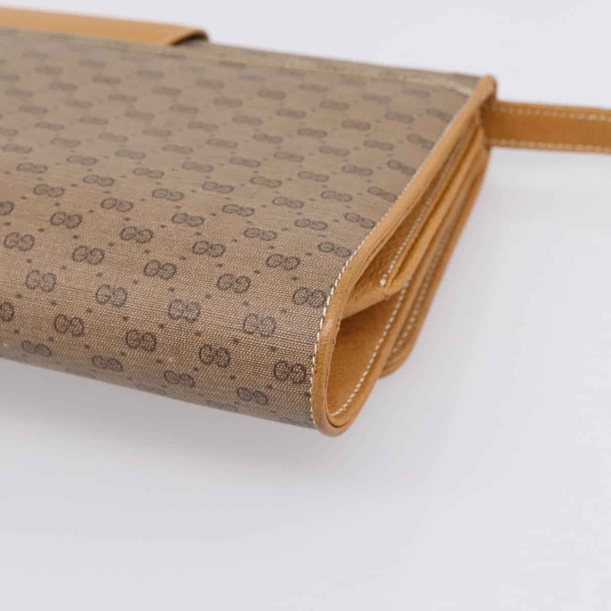 GUCCI Micro GG Supreme Shoulder Bag PVC Beige Gold 904 02 050 Auth ep16103