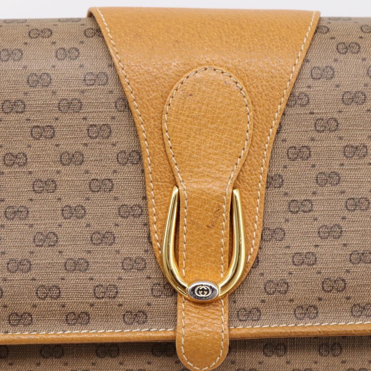 GUCCI Micro GG Supreme Shoulder Bag PVC Beige Gold 904 02 050 Auth ep16103