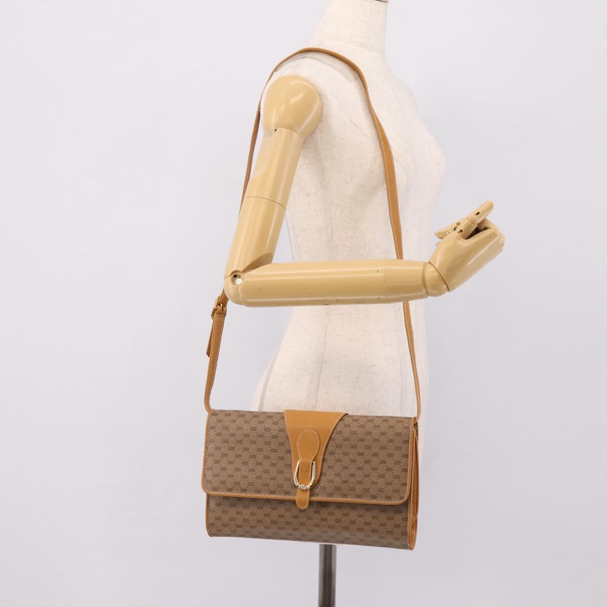 GUCCI Micro GG Supreme Shoulder Bag PVC Beige Gold 904 02 050 Auth ep16103