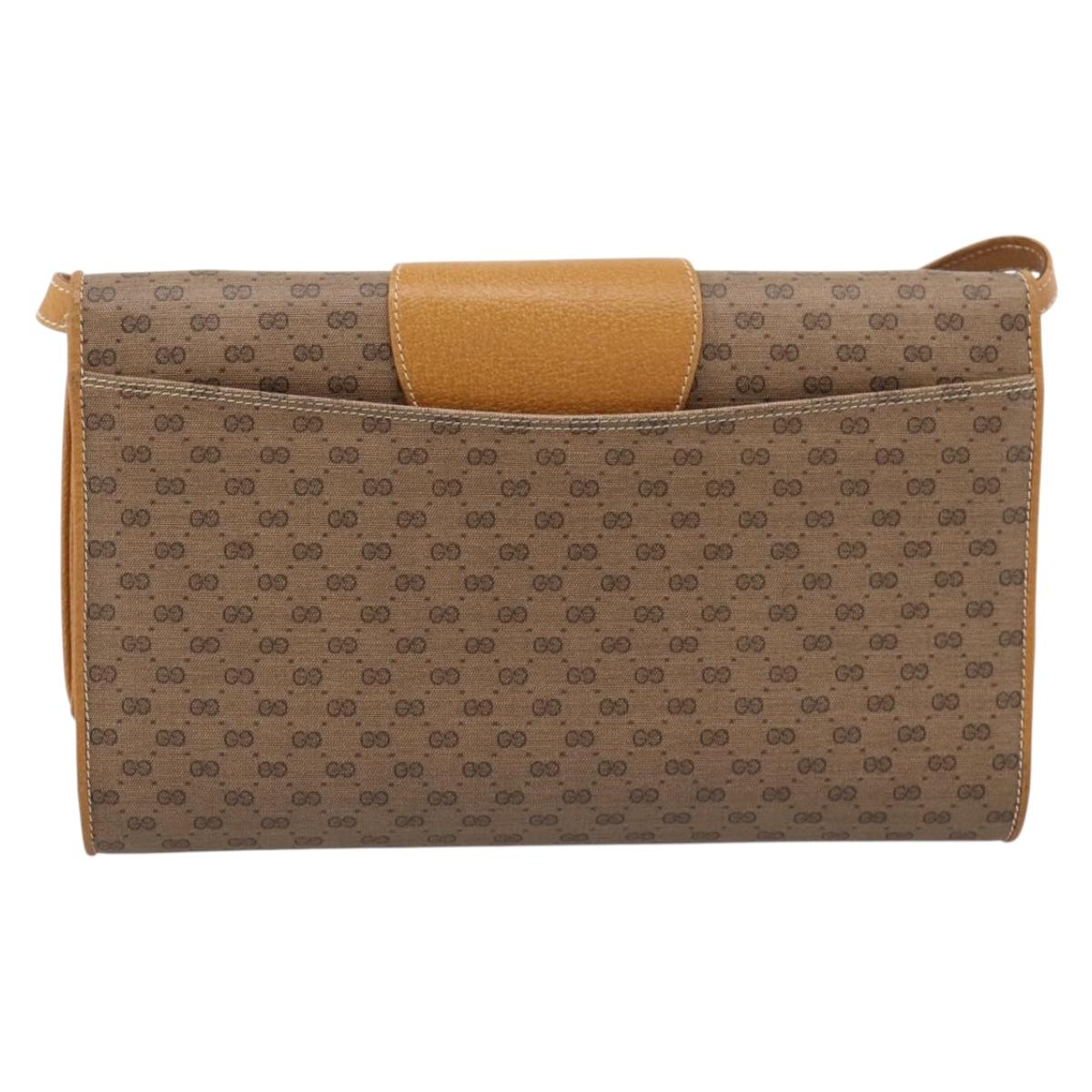 GUCCI Micro GG Supreme Shoulder Bag PVC Beige Gold 904 02 050 Auth ep16103