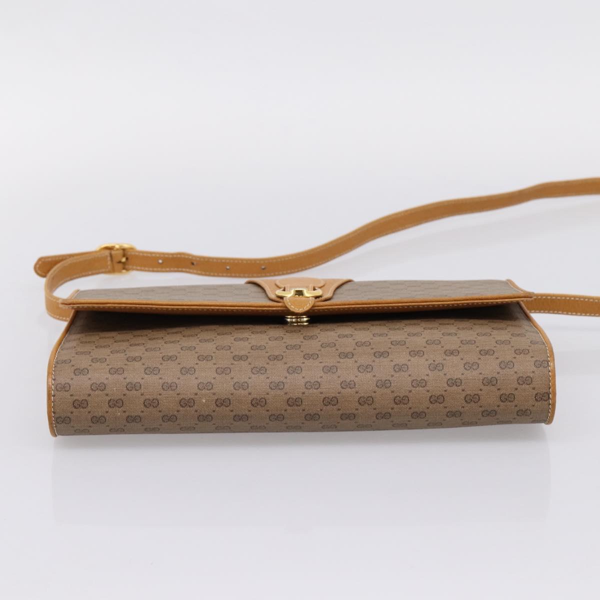GUCCI Micro GG Supreme Shoulder Bag PVC Beige Gold 904 02 050 Auth ep16103