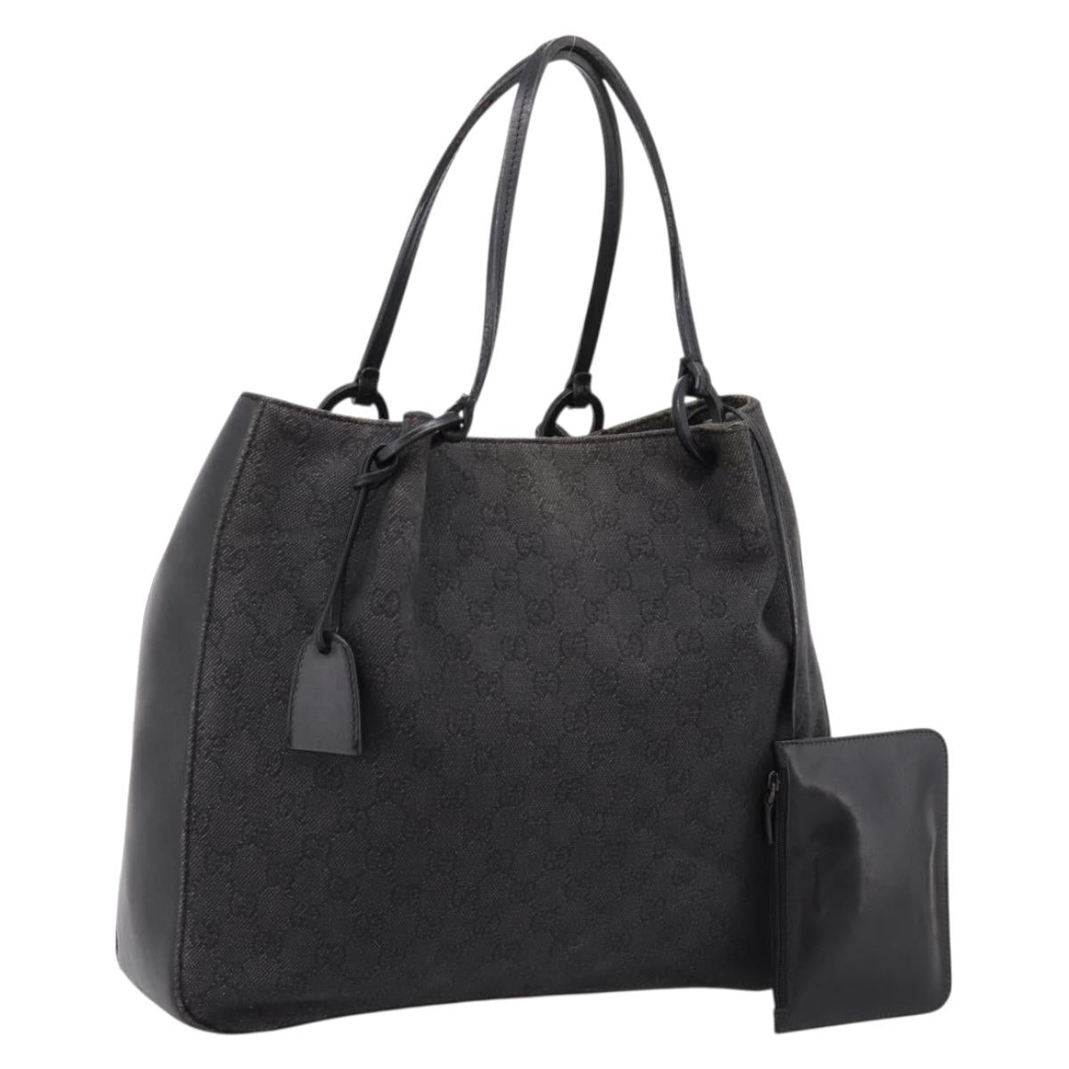 GUCCI GG Canvas Tote Bag Black 101920 Auth ep16104