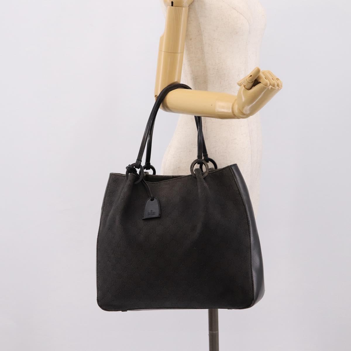 GUCCI GG Canvas Tote Bag Black 101920 Auth ep16104