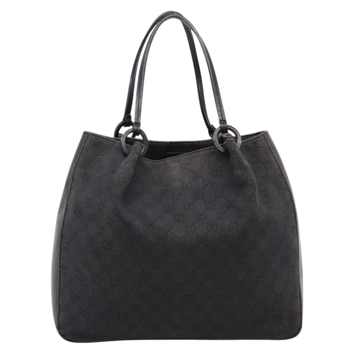 GUCCI GG Canvas Tote Bag Black 101920 Auth ep16104