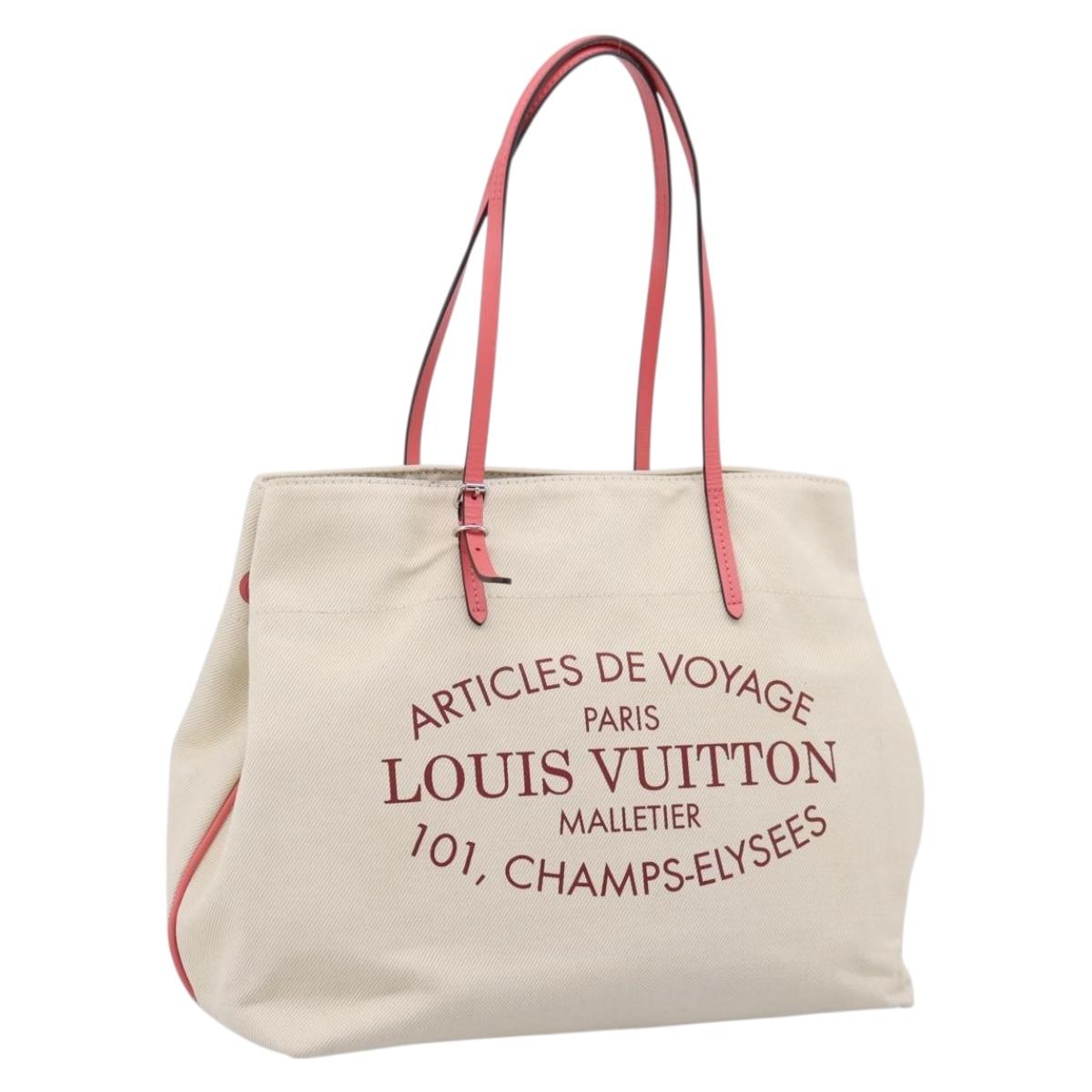 LOUIS VUITTON Cabas MM Tote Bag Canvas White M94502 LV Auth ep16110A