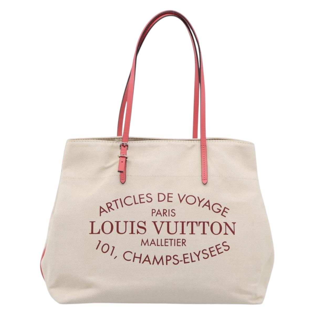 LOUIS VUITTON Cabas MM Tote Bag Canvas White M94502 LV Auth ep16110A
