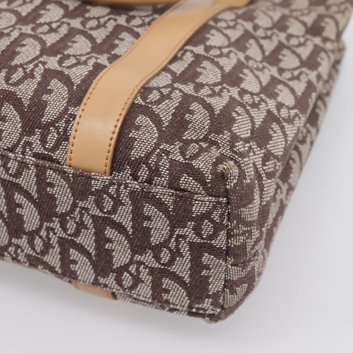 Christian Dior Trotter Canvas Hand Bag Beige Gold Auth ep16111A
