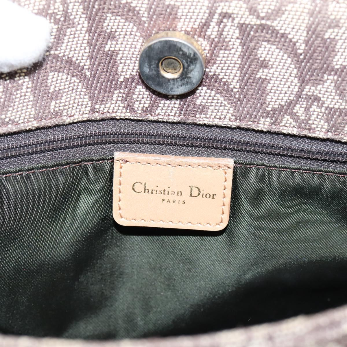 Christian Dior Trotter Canvas Hand Bag Beige Gold Auth ep16111A
