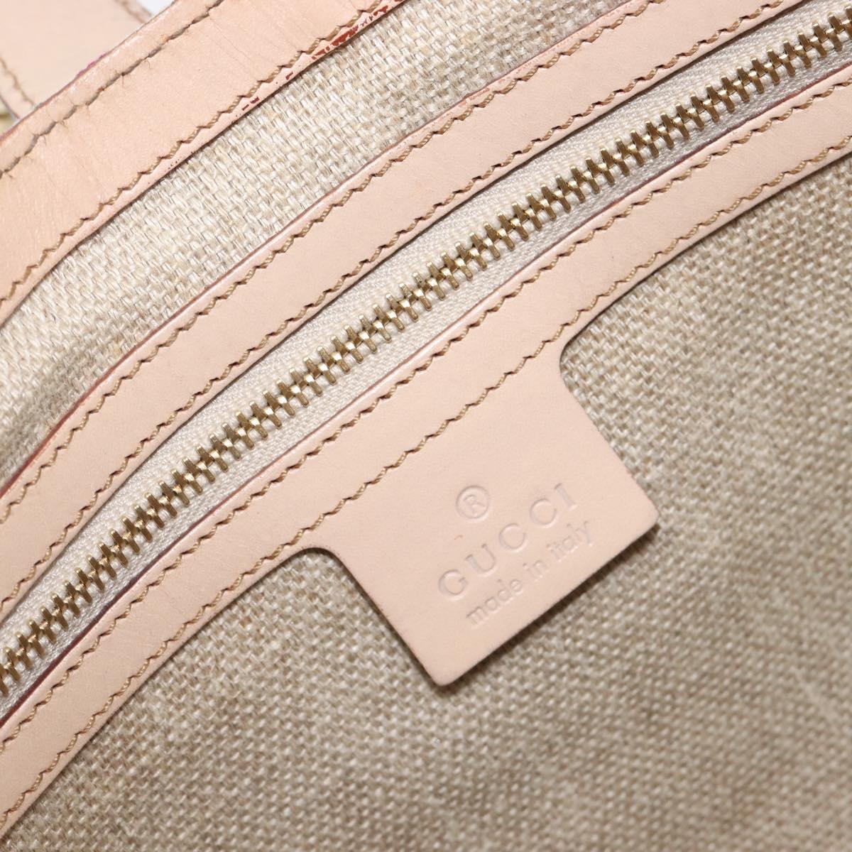 GUCCI Jackie Flora Shoulder Bag Canvas Beige Gold 137335 Auth ep16112