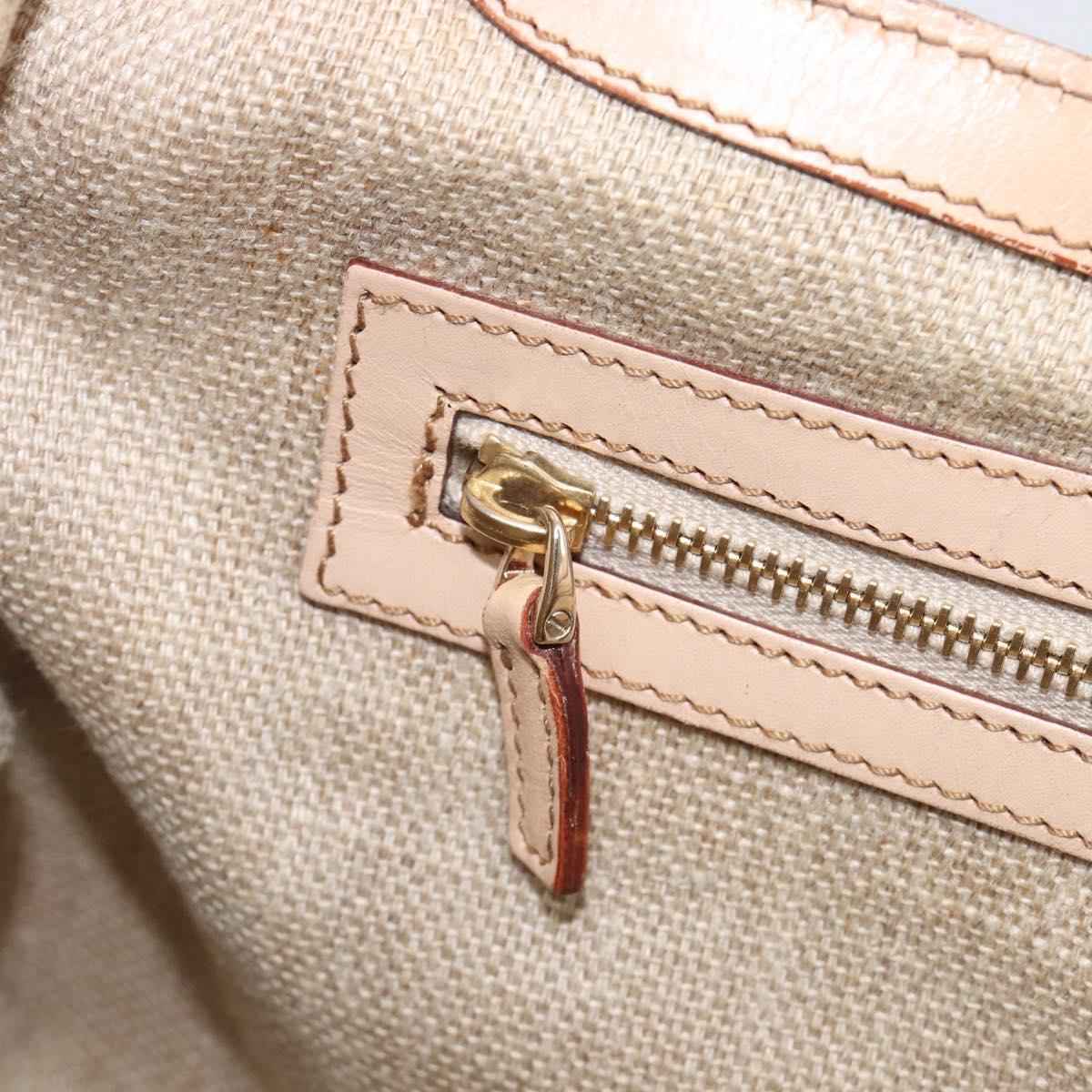 GUCCI Jackie Flora Shoulder Bag Canvas Beige Gold 137335 Auth ep16112