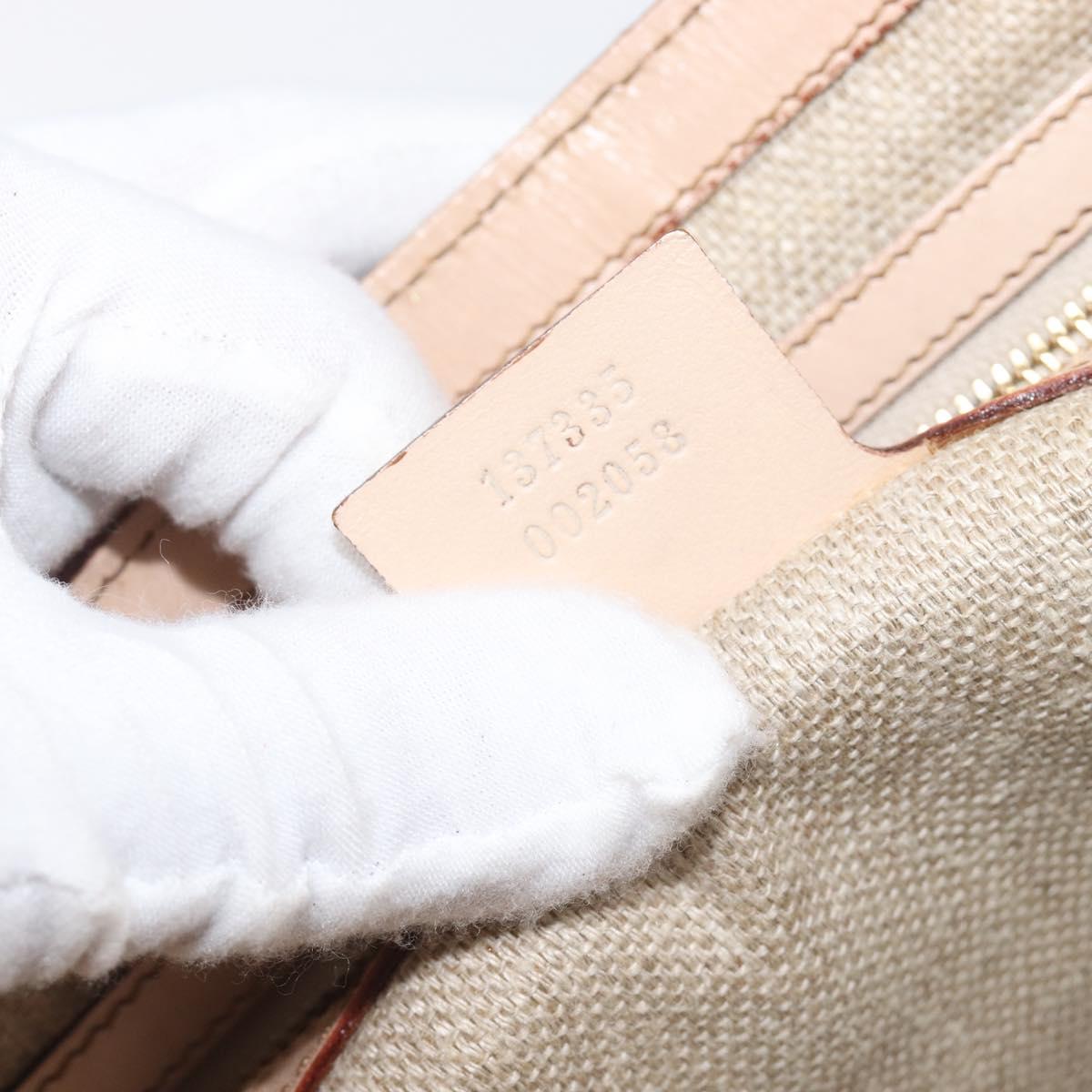 GUCCI Jackie Flora Shoulder Bag Canvas Beige Gold 137335 Auth ep16112