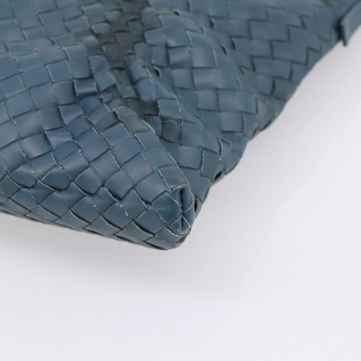 BOTTEGA VENETA INTRECCIATO Shoulder Bag Leather Blue Auth ep16114V