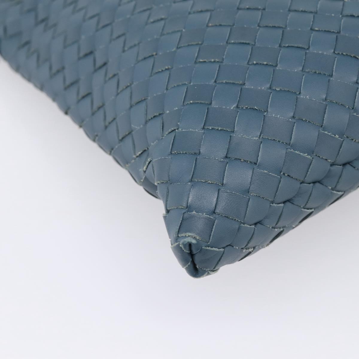 BOTTEGA VENETA INTRECCIATO Shoulder Bag Leather Blue Auth ep16114V