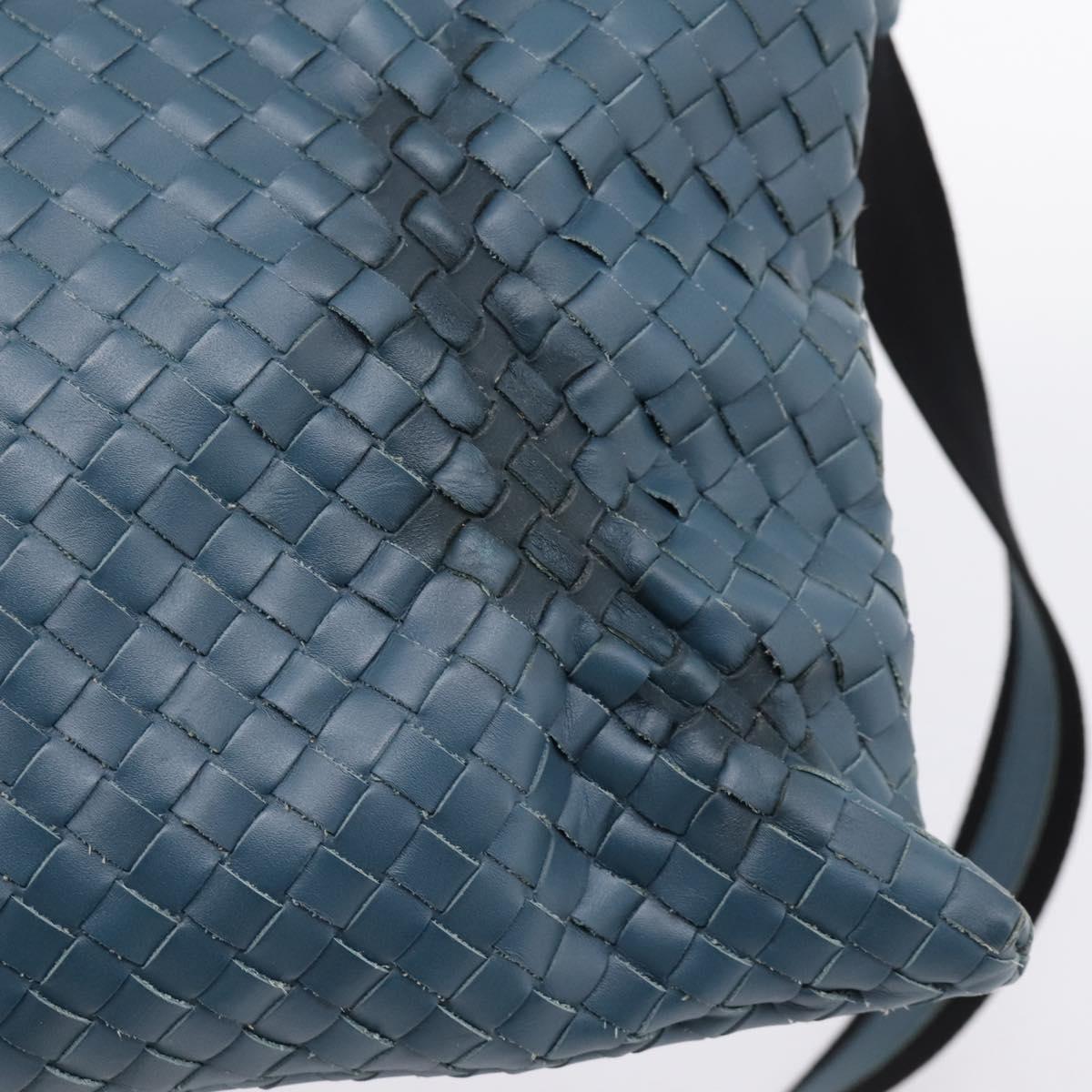 BOTTEGA VENETA INTRECCIATO Shoulder Bag Leather Blue Auth ep16114V