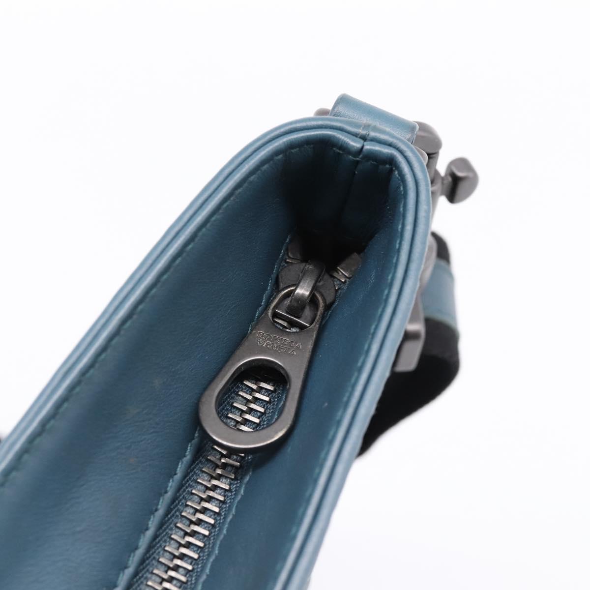 BOTTEGA VENETA INTRECCIATO Shoulder Bag Leather Blue Auth ep16114V