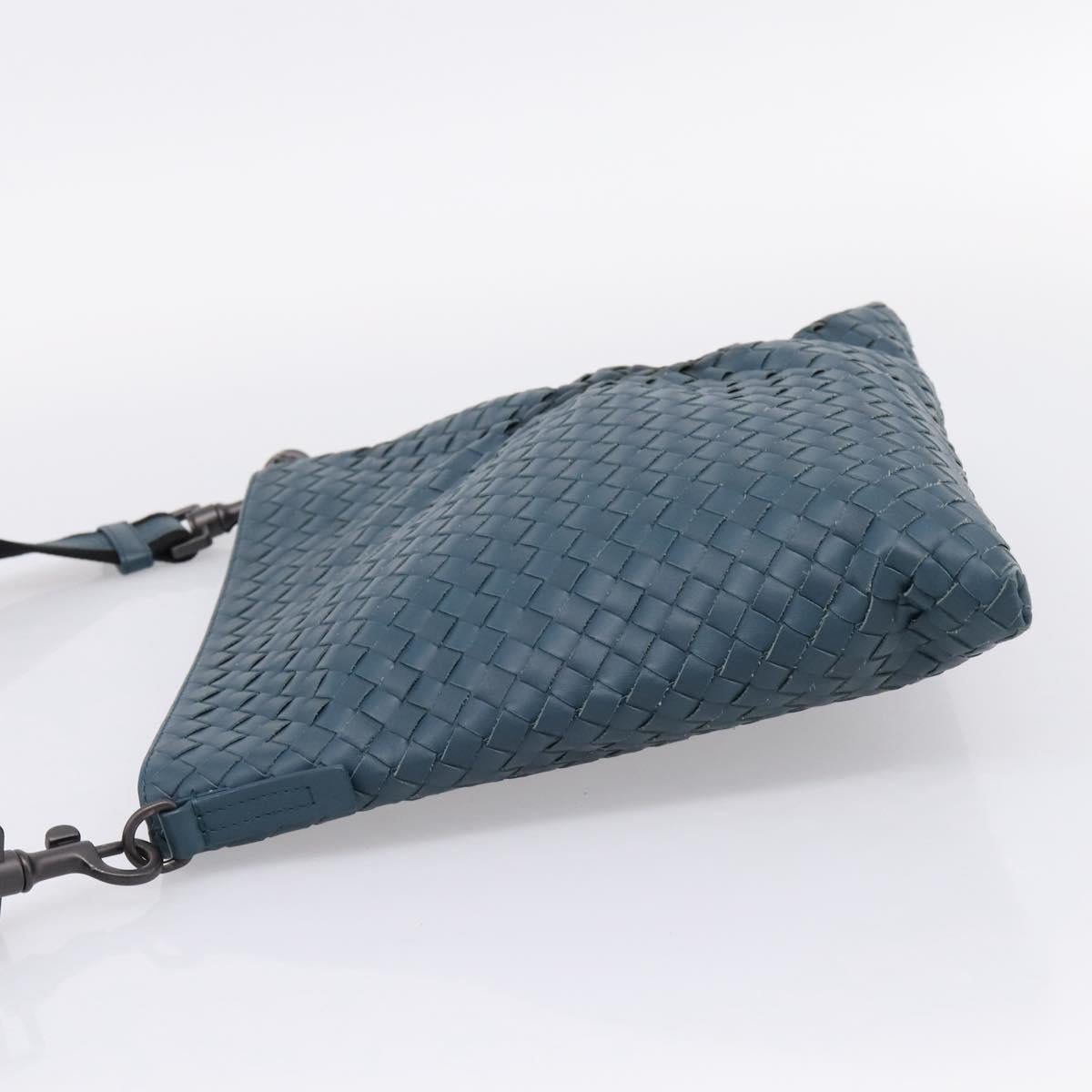 BOTTEGA VENETA INTRECCIATO Shoulder Bag Leather Blue Auth ep16114V