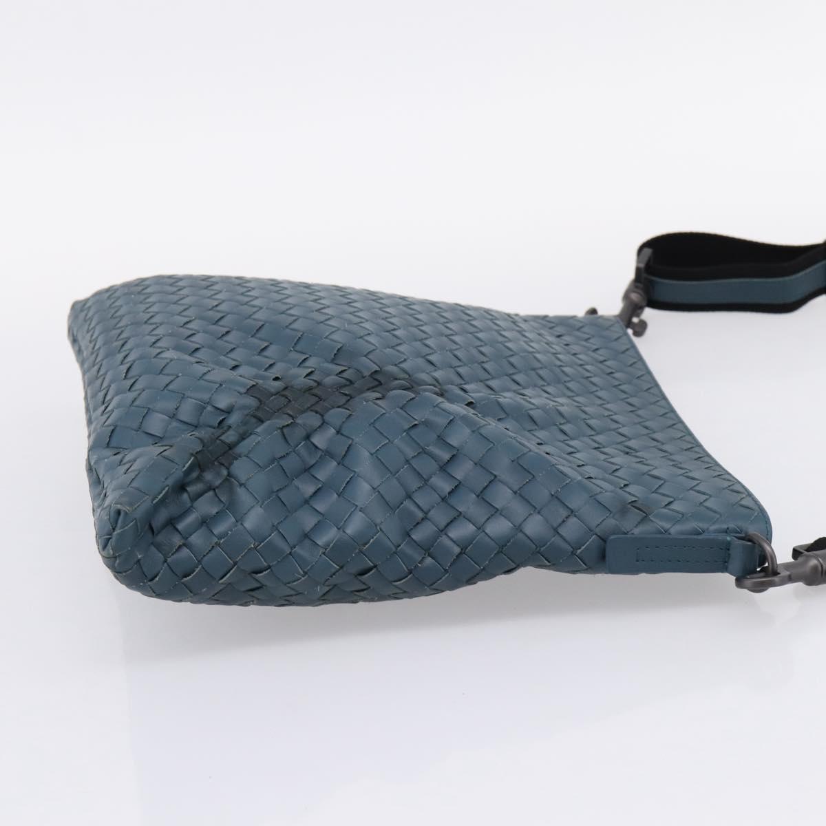 BOTTEGA VENETA INTRECCIATO Shoulder Bag Leather Blue Auth ep16114V